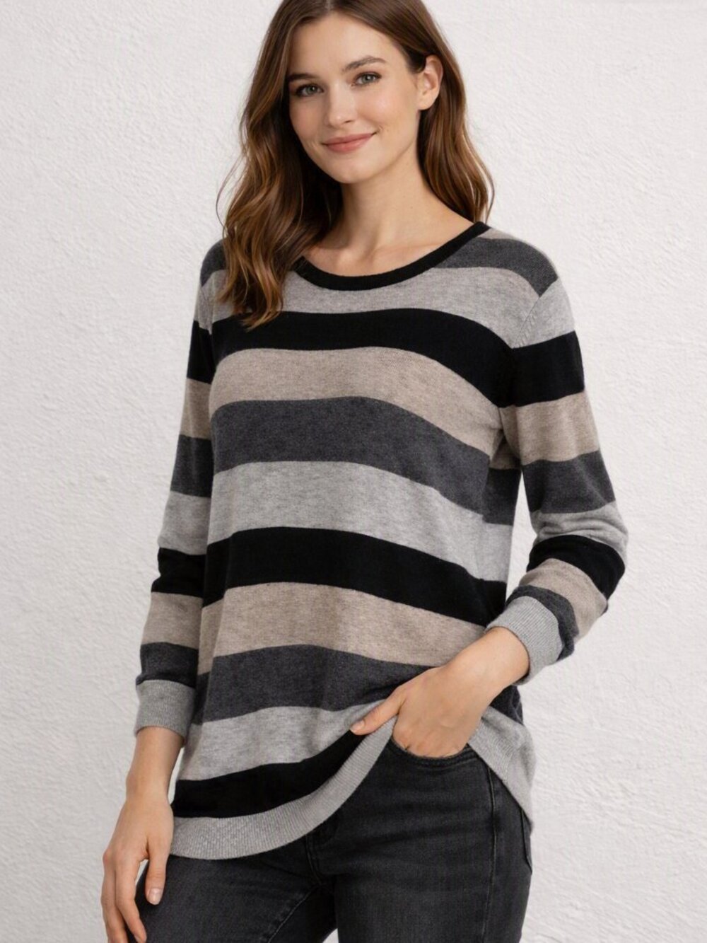 Premise Long Sleeve Striped Sweater